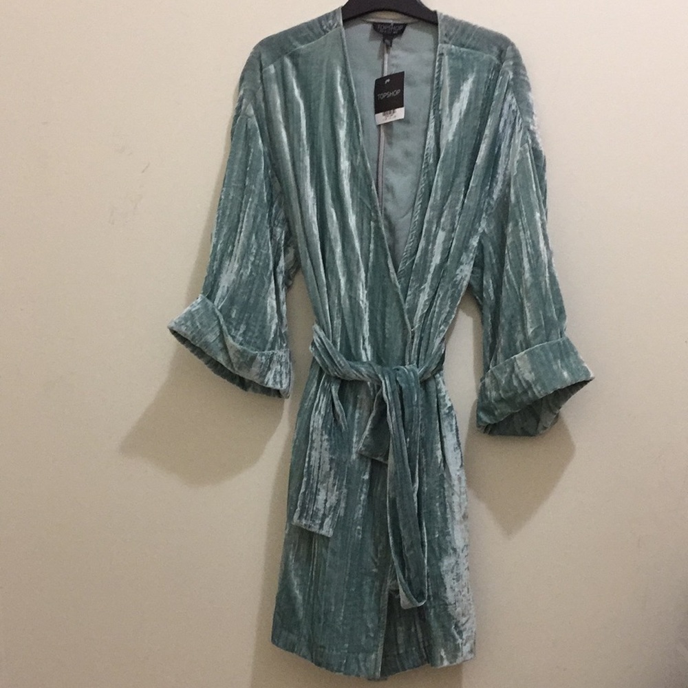 Topshop wrapped velour top (sz 6)